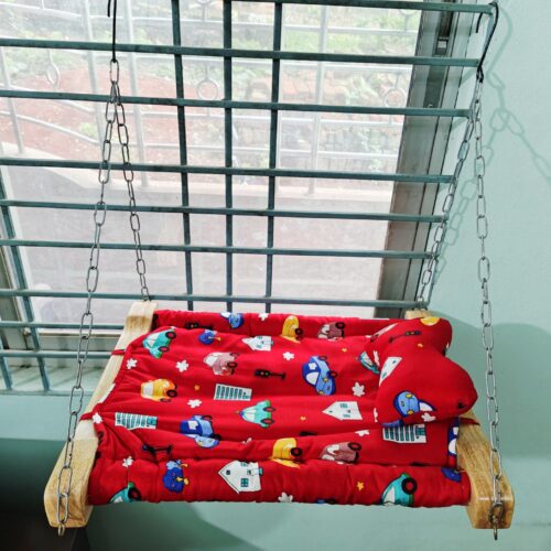 Indoor Cat Hammock Bed | Wooden Frame & Hanging Chains for Window, Wall