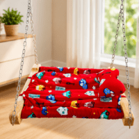 Indoor Cat Hammock Bed | Wooden Frame & Hanging Chains for Window, Wall