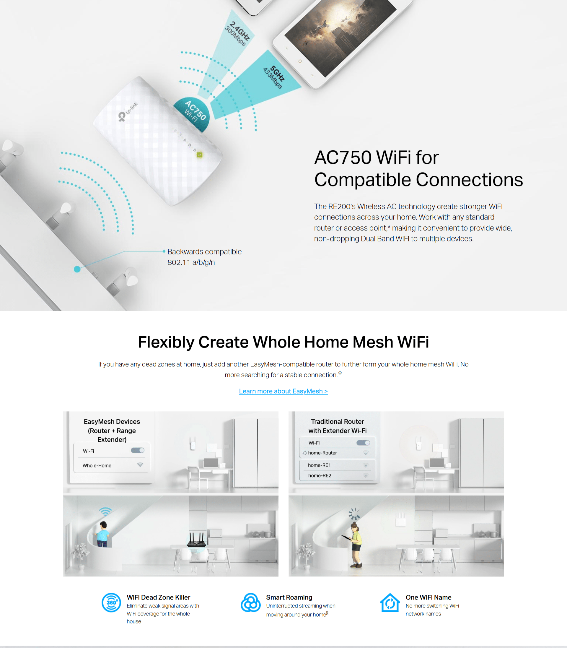 TP-Link RE200 AC750 Wi-Fi Range Extender - V5
