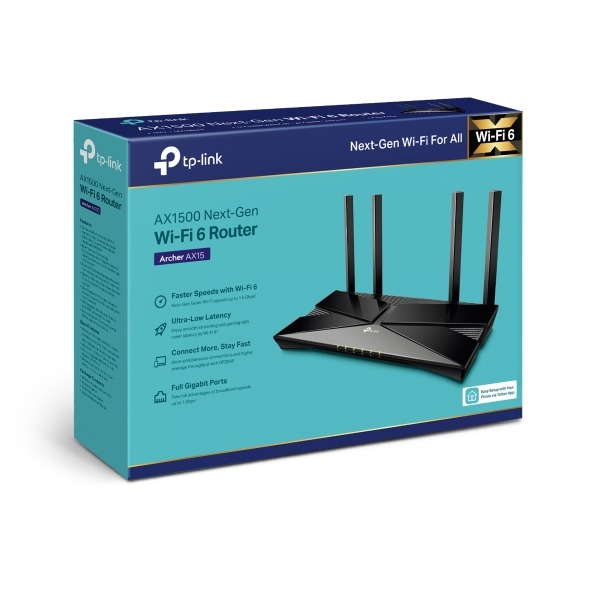 TP-Link Archer AX15 AX1500 Dual Band Gigabit WiFi 6 Mesh Router