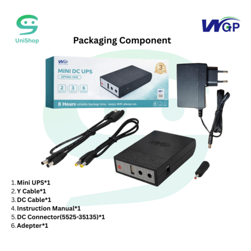 WGP Optima 103E DC UPS for Router, Onu, CC Camera 5, 9, 12 Volt Output