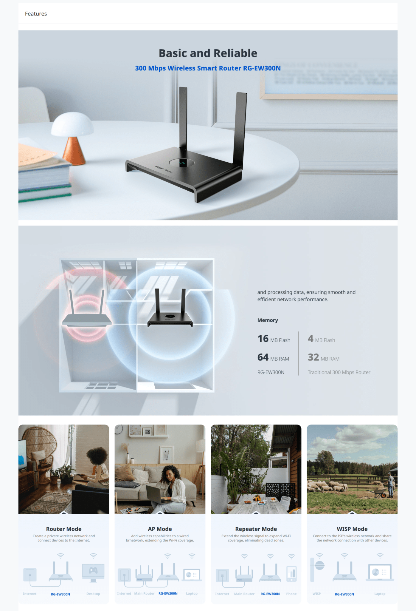 Ruijie RG-EW300N 300Mbps Wireless Smart Router - UniShop