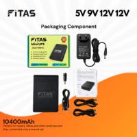 FiTAS TM95 Pro DC Mini UPS 5V 9V 12V 12V With TYPE-C Fast Charging With Adapter